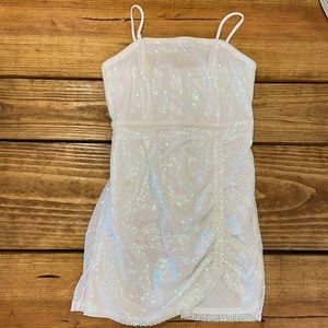 Revolve iridescent mini sequin dress